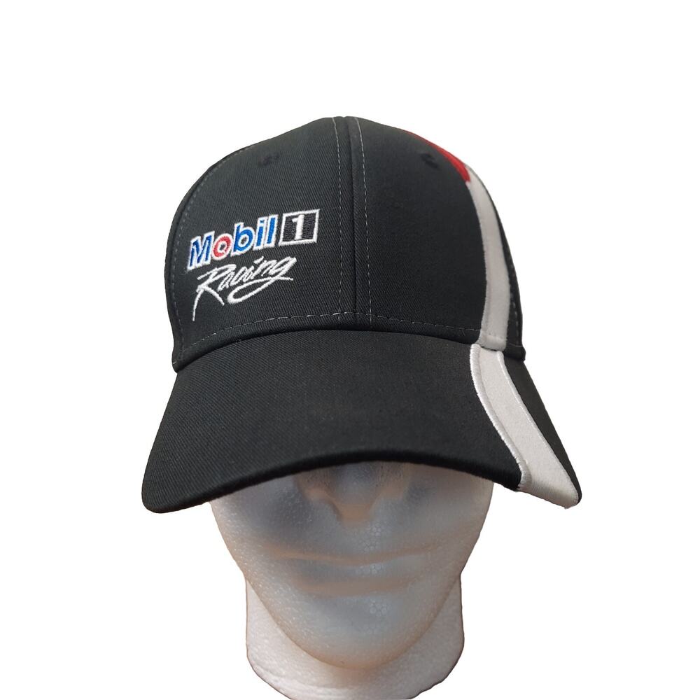 NASCAR Mobil 1 Men's Hat Logo Baseball Cap Racing Strap Back Adjustable Black